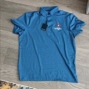 Mizzen+Main Blue Geometric Polo Shirt